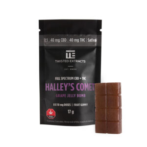 1:1 halley’s comet grape jelly bomb | sativa | 1:1 40mg | twisted extracts