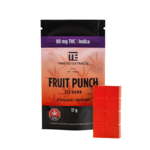 fruit punch indica zzz bomb | 80mg thc | twisted extracts